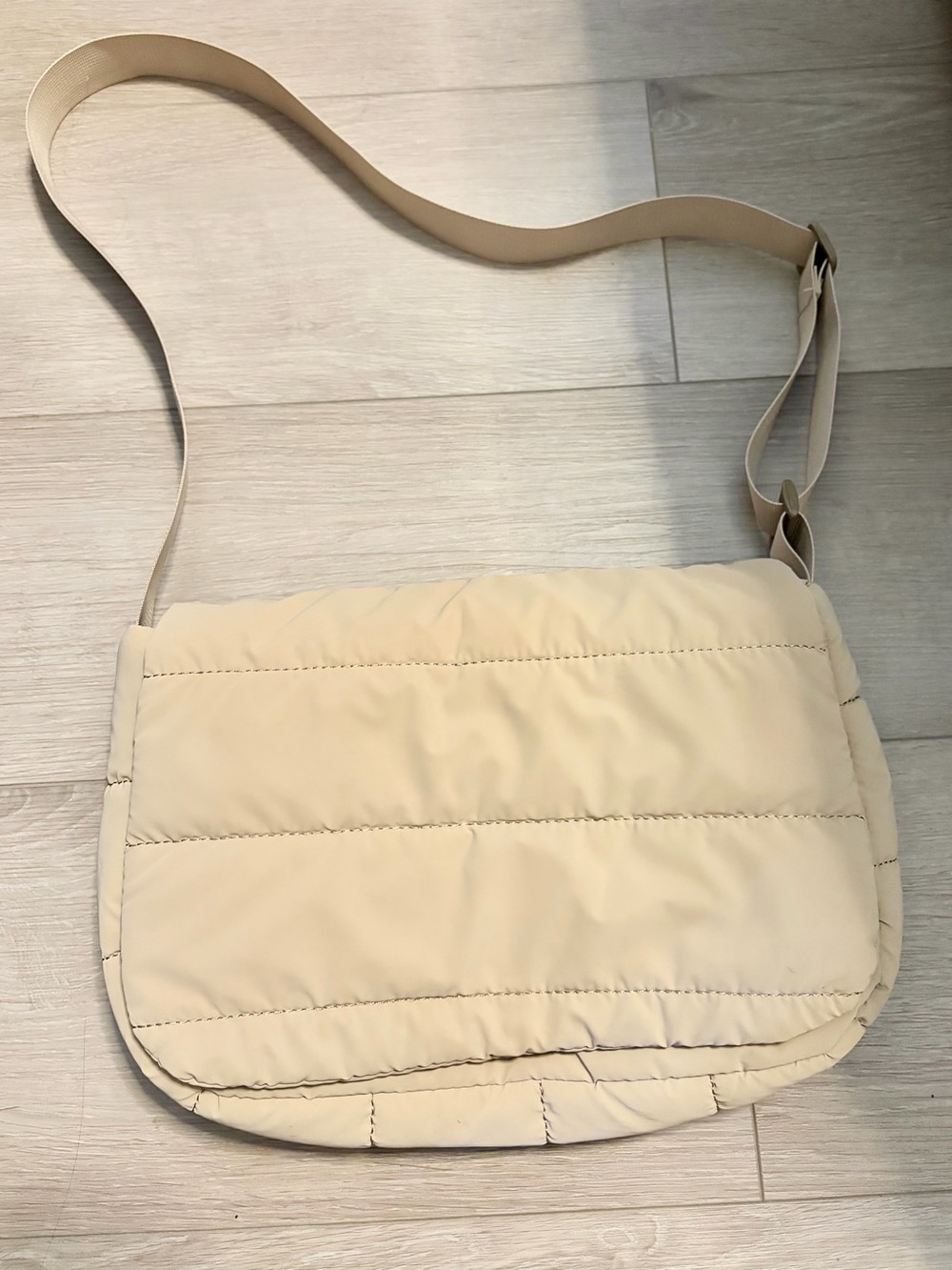 Beige Quilted Bag - Lightweight Shoulder Bag